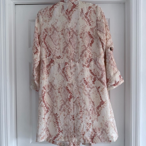 CUPCAKES & CASHMERE Orange Snakeprint Trench Open Front Cardigan XS P - Picture 6 of 11